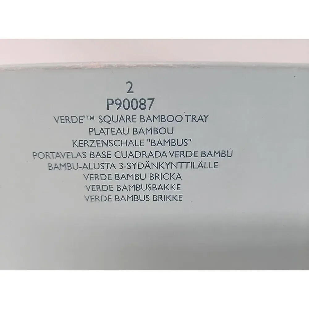 Partylite‎ Verde Square Bamboo Tray In Box P14D/P90087